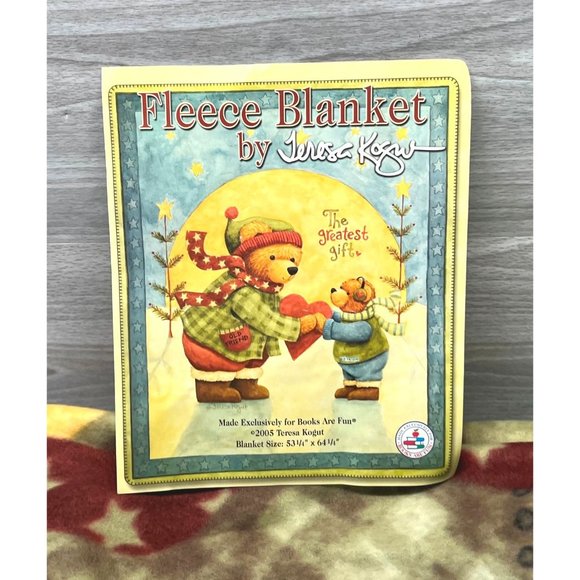 Teresa Kogut Teddy Bear Fleece Blanket The Greatest Gift Throw 53 x 64 Friends - Picture 7 of 8